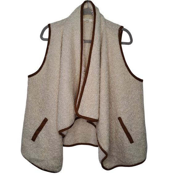 Maurices Jackets & Blazers - Maurices Ivory Brown Open Front Vest Wool Blend Size L/XL